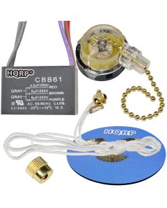 HQRP Kit Ceiling Fan Capacitor CBB61 4.5uf+5uf+5uf 5-Wire and 3-Speed Fan Switch + HQRP Coaster
