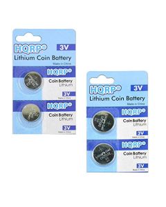 HQRP 4-Pack Battery for Garmin Vivofit Vivofit-2 Activity Tracker Fitness Training Computer (2 Batteries for Training Computer + 2 Batteries for Heart-Rate Monitor) 010-01225-00 010-01503-00 + Coaster