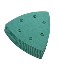 HQRP 120-Grit 6-Hole Hook & Loop Sand Paper for Bosch SDTR120 SDTR122 1294VSK B7000 Detail Sander, 3-3/4 Inch, 10 Pack